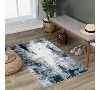 Livabliss Wanderlust-Abstract Blue Grey Black Modern Marble Rug - 80 x 150 cm