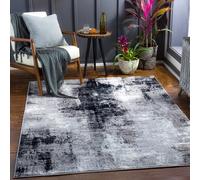 Livabliss Wanderlust-Abstract Blue Grey Burgundy Modern Marble Living Dining Bedroom Rug 200 X 275 Cm Easy Care, Non Shedding