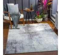 Livabliss Wanderlust-Abstract Grey Ivory Blue Modern Marble Living Dining Bedroom Rug 120 X 170 Cm Easy Care, Non Shedding
