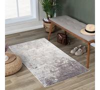 Livabliss Wanderlust-Abstract Grey White Black Modern Marble Living Dining Bedroom Rug 80 X 150 Cm Easy Care, Non Shedding