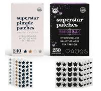 Livaclean 250+240 CT Black Star Pimple Patches & Neutrals Pimple Patches for Face w/Tea Tree Oil - Pimple Patches for Face, Hydrocolloid Acne Patch, Cute Face Stickers, Zit Patch