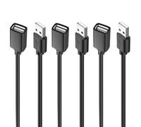 livager 3 Pack USB 2.0 Extension Cable 1M A Male to A Female Short Cable with Gold Plated Contacts High Speed Data Transfer for Card Reader Keyboard Printer Hard Drive Scanner Camera Mouse Black