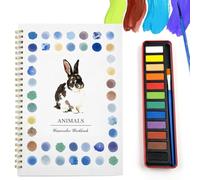 livager Watercolour Workbook Paint Set, 12 Vibrant Colours Water Colouring Book for Nature Scenes Beginner Friendly Paint by Numbers Art Crafts for Adults with Book and Paints