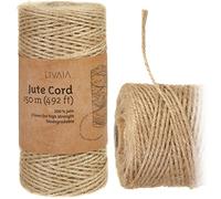 LIVAIA Jute String: XL 500ft Natural 2mm Twine - Garden, Craft, Rustic Brown String for Crafting