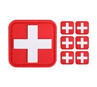 LIVANS Medic Red Cross Patch, First Aid Morable Patch Perfect for Tactical IFAK, EMT Trauma Pouch 1.5-Inch 3D High Relief Patch Nurse Doctor Emergency Logo PVC Rubber Bundle 6 Pieces