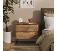 Livara Messina 2 Drawer Bedside Table - Oak