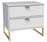 Livara Messina 2 Drawer Bedside Table - White