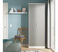 Livara Ready Assembled 2 Door Wardrobe - White & Grey