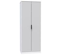 Livara Ready Assembled Bergen 2 Door Wardrobe - Grey & White
