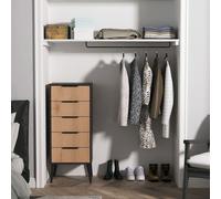 Livara Ready Assembled Bergen 5 Drawer Tallboy - Dark Grey
