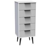 Livara Ready Assembled Bergen Tallboy - Grey & White