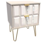 Livara Ready Assembled Calvello Bedside Table - Off White