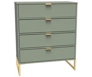 Livara Ready Assembled Messina 4 Drawer Chest - Green