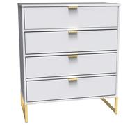 Livara Ready Assembled Messina 4 Drawer Chest - White