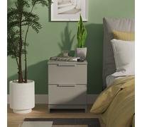 Livara Ready Assembled Orillia 2 Drawer Bedside Table - Grey