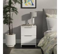 Livara Ready Assembled Orillia 2 Drawer Bedside Table -White