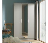 Livara Ready Assembled Orillia 3 Door Mirror Wardrobe -Grey