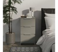 Livara Ready Assembled Orillia 3 Drawer Bedside Table - Grey
