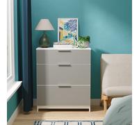 Livara Ready Assembled Orillia 3 Drawer Chest - White & Grey