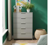 Livara Ready Assembled Orillia 5 Drawer Chest - Grey
