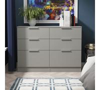 Livara Ready Assembled Orillia 6 Drawer Chest - Grey