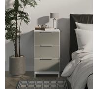 Livara Ready Assembled Orillia Bedside Table - White & Grey