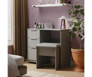 Livara Ready Assembled Orillia Dressing Table & Stool- Grey