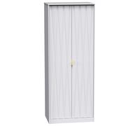 Livara Ready Assembled Shimmer 2 Door Wardrobe - White