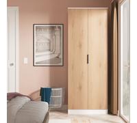 Livara Ready Assembled Tofino 2 Door Wardrobe - White & Oak