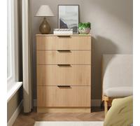 Livara Ready Assembled Tofino 4 Drawer Chest - Oak Effect