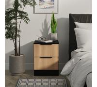 Livara Ready Assembled Tofino Bedside Table - Black & Oak