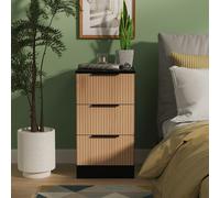 Livara Ready Assembled Tofino Bedside Table - Black & Oak