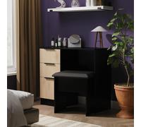 Livara Ready Assembled Tofino Dressing Table - Black & Oak