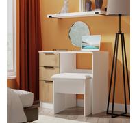 Livara Ready Assembled Tofino Dressing Table - White & Oak
