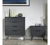 Ready Assembled 2 U Fuji 4 Drawer Chest (Ready Assembled) in Dark Grey Ready Assembled 2 U Dark Grey