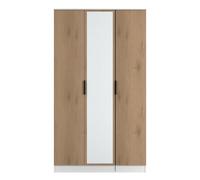 Livara ReadyAssembled Tofino 3 Door Mirror Wardrobe-WhiteOak