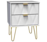 Livara Shimmer 2 Drawer Bedside Table - White