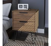 Livara Verona 2 Drawer Bedside Table - Walnut Effect