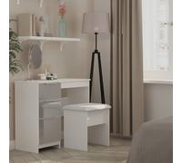 LivaraReadyAssembled Orillia DressingTable & Stool-WhiteGrey