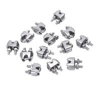 LIVASH 2mm 1/16 Inch Stainless Steel Wire Rope Cable Clamp Fastener 12pcs
