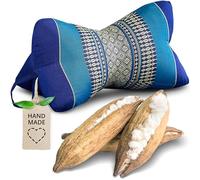 livasia neck support cushion bone shape - Ø 6x13″ - Neck cushion bone shape, Sofa cushion, Reading cushion kapok, for garden balcony, Travel cushion hand made (Blue)