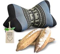 livasia neck support cushion bone shape - Ø 6x13″ - Neck cushion, Sofa bolster, Reading support kapok, Garden, Balcony, Travel pillow hand made (Blue/Elephants)