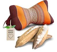 livasia neck support cushion bone shape - Ø 6x13″ - Neck Pillow, Travel Reading cushion kapok, for garden balcony sofa, hand made (Orange)