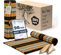 livasia roll-up mat roll-up mattress L wide comfortable - 79x43x1.8″ - Guest bed/mattress for 1 person, Travel bed for the boot outdoors, Thai mat kapok garden balcony hand made (Black/Orange)