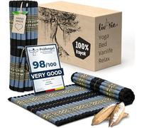 livasia roll-up mat roll-up mattress L wide comfortable - 79x43x1.8″ - Guest bed/mattress for 1 person, Travel bed for the boot outdoors, Thai mat kapok garden balcony hand made (Blue/Elephants)