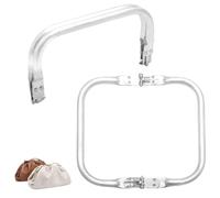 Livawnd 1 Pack Aluminium Purse Frame, 20x9cm Silver Kiss Lock Clasp U-Shaped Metal Bag Frame, Clutch Hardware for DIY Bag Making, Sewing & Craft Projects