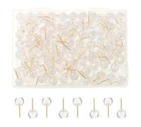 Livawnd 100 Pcs Clear Push Pins with Storage Box - Transparent Drawing Pins Thumb Tacks for Pinboard, Cork Board, Notice Board, School & Office Use