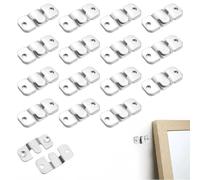 Livawnd 16Pcs Flush Mount Brackets, Heavy Duty Interlocking Picture Hangers, Stainless Steel Low Profile Wall Hangers for Photo Frames, Mirrors, Artworks & Canvases
