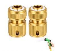 Livawnd 2 Pack 1/2 Inch Brass Hose Quick Connect Fittings, Metal Garden Hose Pipe Connectors for Watering, Irrigation, Car Washing & Outdoor Use