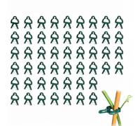 Livawnd 50 Pcs Green Plant Clips PP Garden Support Clips for Tomatoes Vines | Reusable Snap-On Plant Fixing Clips, UV Resistant Weatherproof for Tomato Cages, Bamboo Stakes, Trellis & Climbing Plants